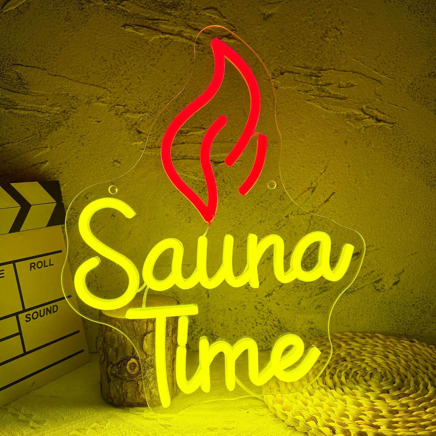Sauna Time Neon Sign USB Dimma - Spa Wellness Gym ulasan dan harga