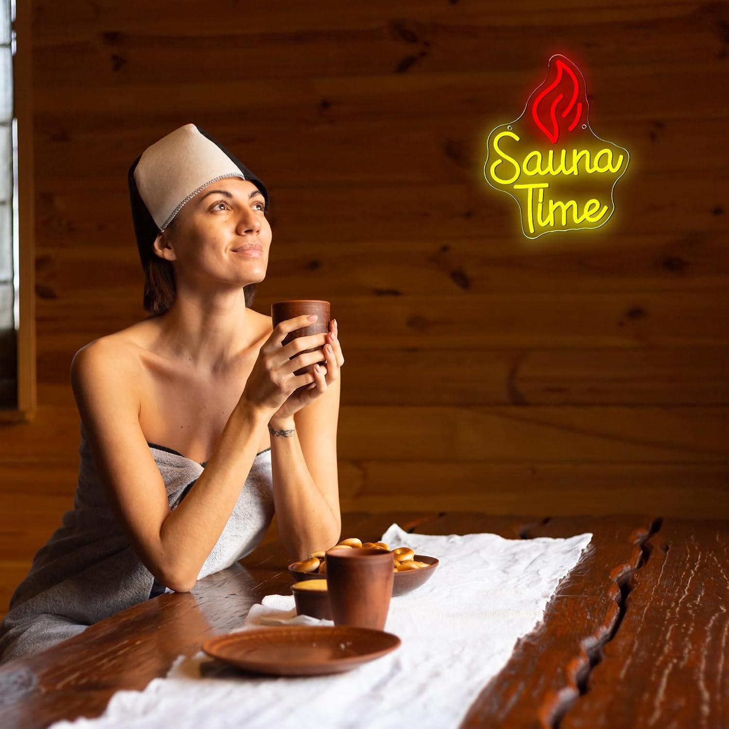 Sauna Time Neon Sign USB Dimma - Spa Wellness Gym ulasan dan harga