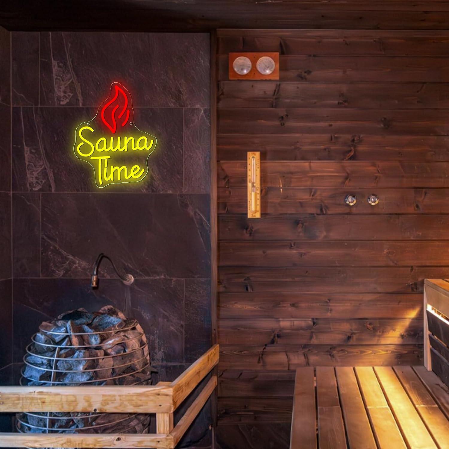 Sauna Time Neon Sign USB Dimma - Spa Wellness Gym ulasan dan harga