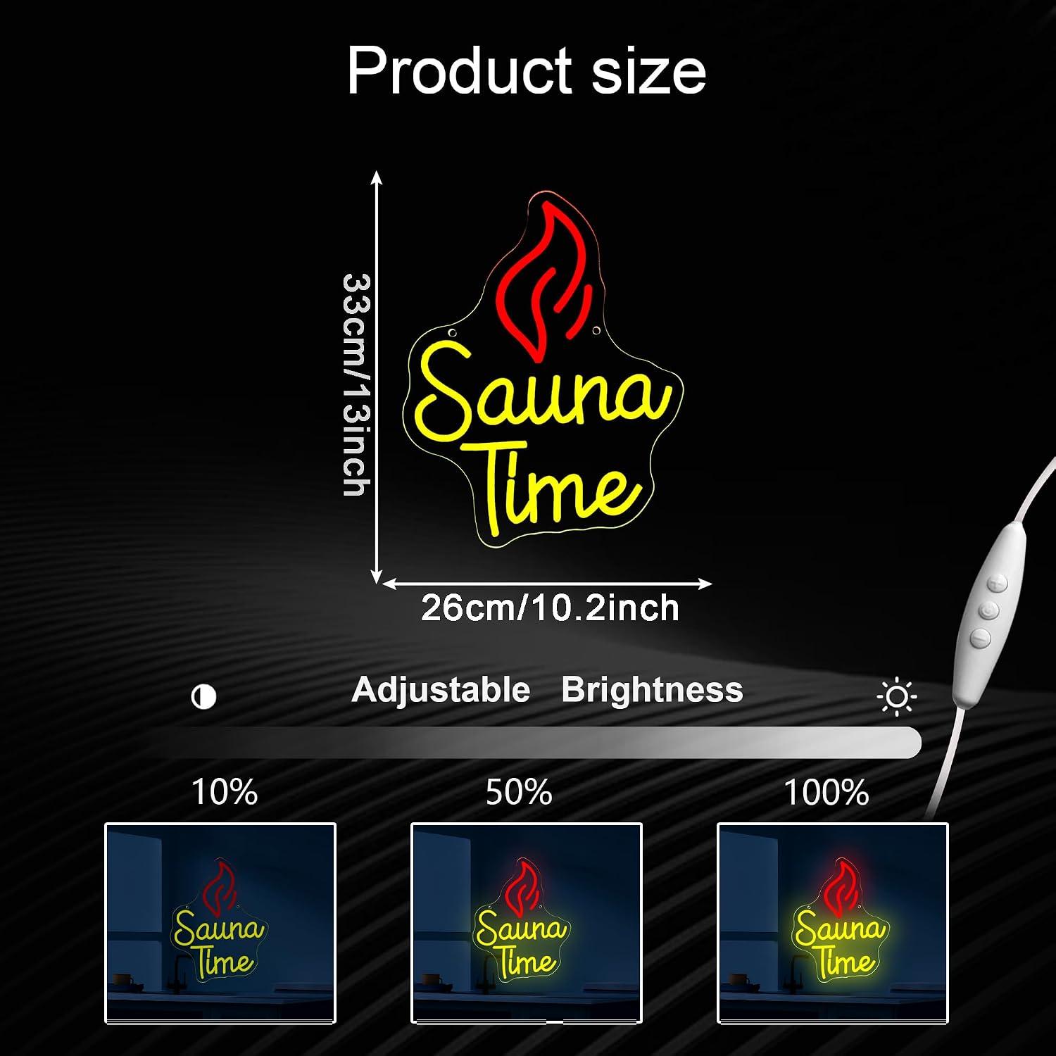Sauna Time Neon Sign USB Dimma - Spa Wellness Gym ulasan dan harga